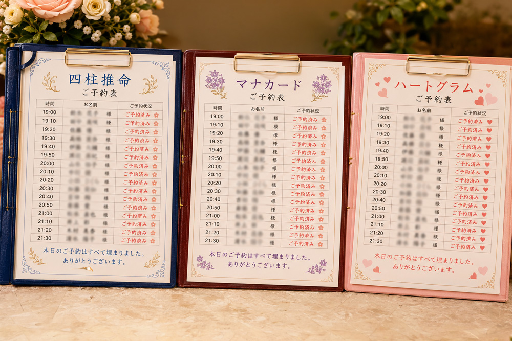 予約表の様子
